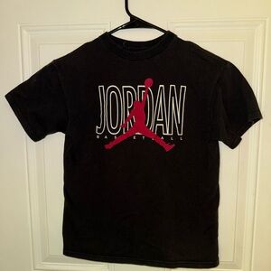 Jordan Kids Black and Red Logo T-Shirt